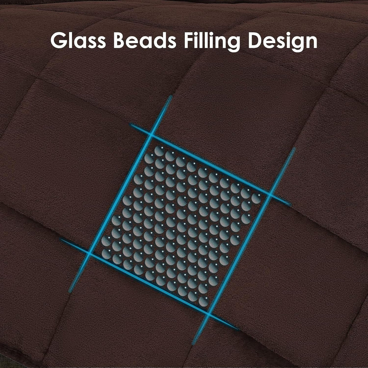 Weighted Blanket for Adults (15 Lbs, 48" X 72", Brown) Heavy Blanket for Sleeping Perfect for 140-160 Lbs, Twin Size Breathable Blanket with Premium Glass Bead, Machine Washable