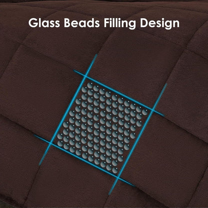 Weighted Blanket for Adults (15 Lbs, 48" X 72", Brown) Heavy Blanket for Sleeping Perfect for 140-160 Lbs, Twin Size Breathable Blanket with Premium Glass Bead, Machine Washable