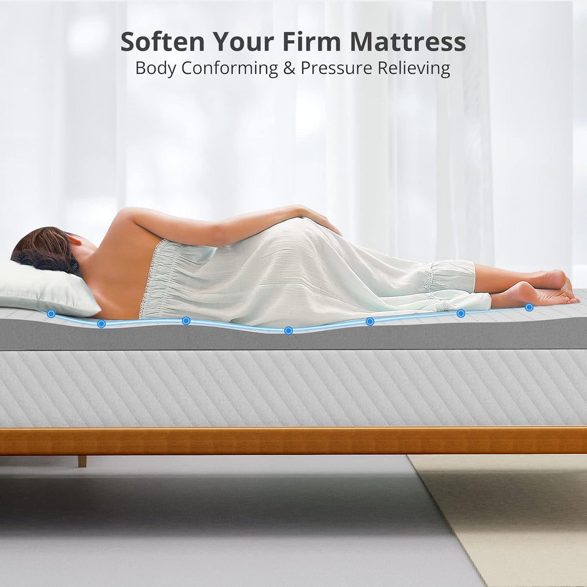 2 Inch Mattress Topper Full,Gel Memory Foam Mattress Topper Double Bed Topper for Soft & Cooling Sleep, Pressure Relieve, Certipur-Us Certified