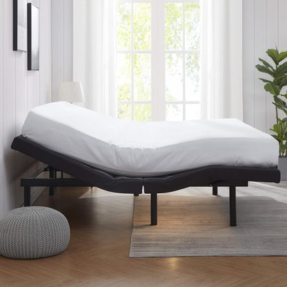 Queen Adjustable Bed Frame with Massage and Wireless Remote, Electric Base with Head and Foot Incline, Zero Gravity, USB Ports, under Bed LED, No Box Spring Needed