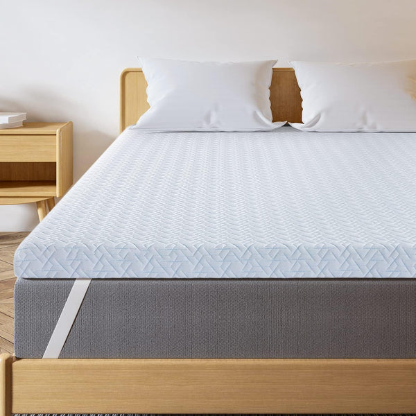 3 Inch Mattress Topper King - Cool Gel Memory Foam Mattress Topper Extra Firm Bed Topper with Cover, Hard Mattress Topper for Back Relax, Certipur-Us Certified