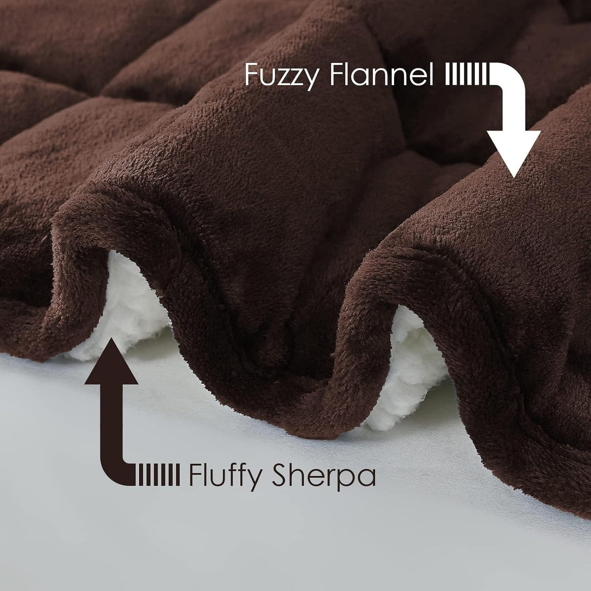 Weighted Blanket for Adults (15 Lbs, 48" X 72", Brown) Heavy Blanket for Sleeping Perfect for 140-160 Lbs, Twin Size Breathable Blanket with Premium Glass Bead, Machine Washable