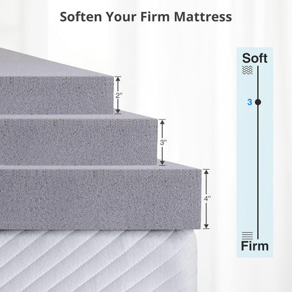 2 Inch Mattress Topper Full,Gel Memory Foam Mattress Topper Double Bed Topper for Soft & Cooling Sleep, Pressure Relieve, Certipur-Us Certified
