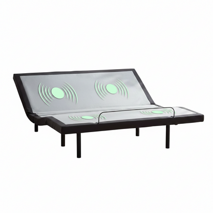 Queen Adjustable Bed Frame with Massage and Wireless Remote, Electric Base with Head and Foot Incline, Zero Gravity, USB Ports, under Bed LED, No Box Spring Needed