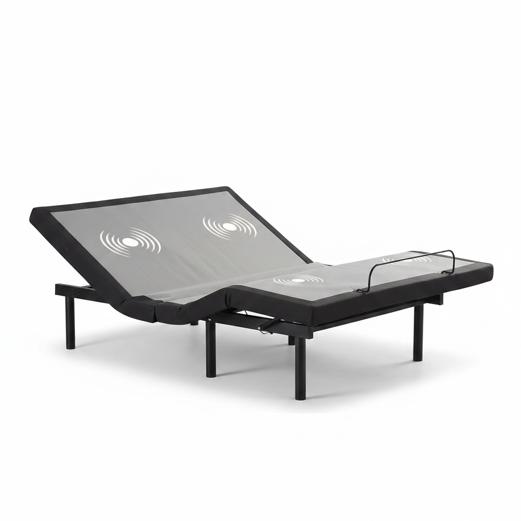 Adjustable Bed Frame, Zero Clearance Adjustable Massage Bed Frame with Wireless Remote, Adjustable Bed Base Head & Foot Massage, Fast & Easy Assembly, USB Ports, LED Light, King Size Bed Frame