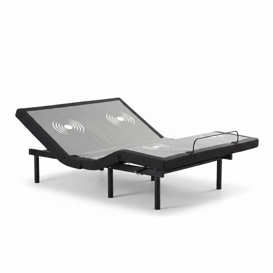 Adjustable Bed Frame, Zero Clearance Adjustable Massage Bed Frame with Wireless Remote, Adjustable Bed Base Head & Foot Massage, Fast & Easy Assembly, USB Ports, LED Light, King Size Bed Frame