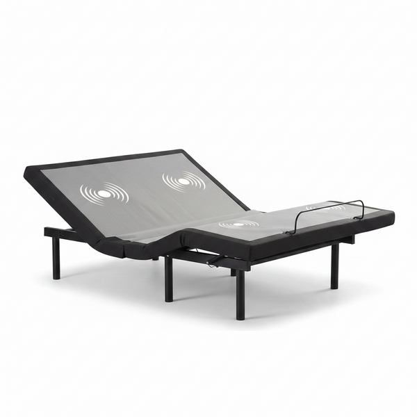 Adjustable Bed Frame, Zero Clearance Adjustable Massage Bed Frame with Wireless Remote, Adjustable Bed Base Head & Foot Massage, Fast & Easy Assembly, USB Ports, LED Light, King Size Bed Frame