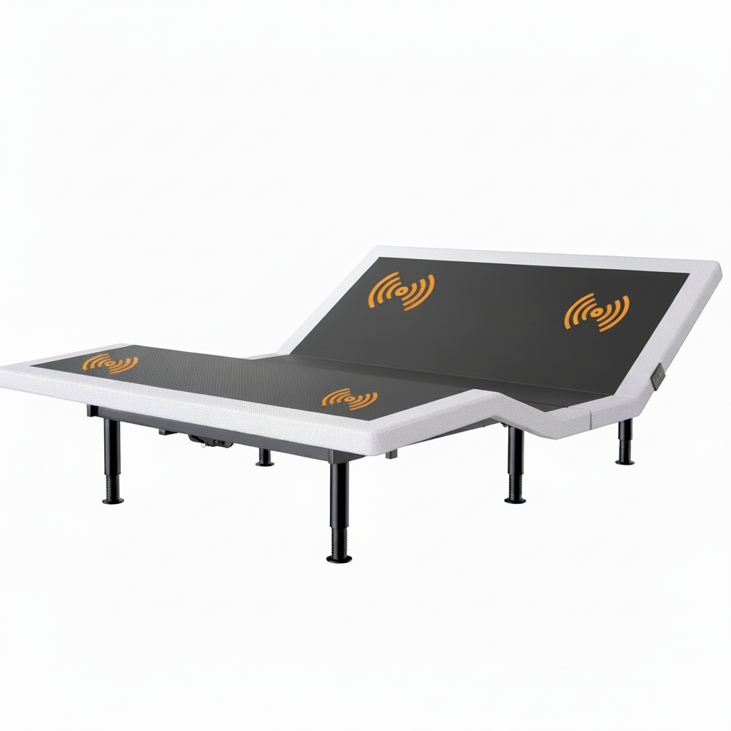 Full Adjustable Bed Frame with Massage Adjustable Bed Base with Wireless Remote USB Ports Underbed Light Zero Gravity Height Adjustable Legs