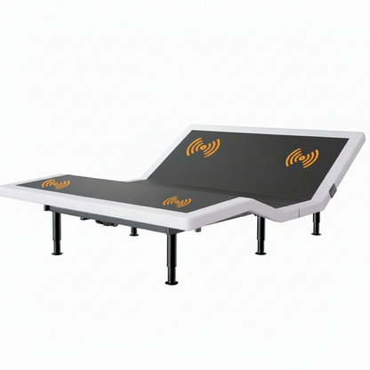Full Adjustable Bed Frame with Massage Adjustable Bed Base with Wireless Remote USB Ports Underbed Light Zero Gravity Height Adjustable Legs