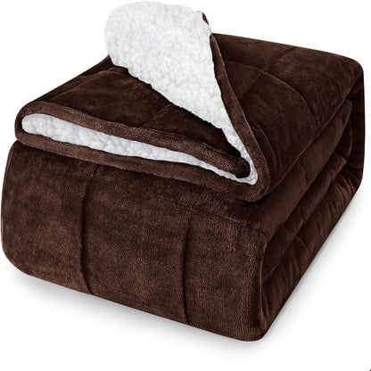 Weighted Blanket for Adults (15 Lbs, 48" X 72", Brown) Heavy Blanket for Sleeping Perfect for 140-160 Lbs, Twin Size Breathable Blanket with Premium Glass Bead, Machine Washable