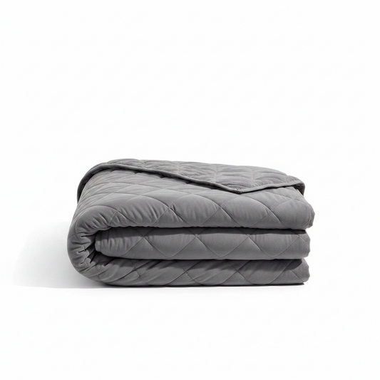 Weighted Blanket Twin Size 48" X 72" 15 Lbs with Nontoxic Glass Beads, Microfiber Material, Thick Comfort for Deeper Sleep, Gray