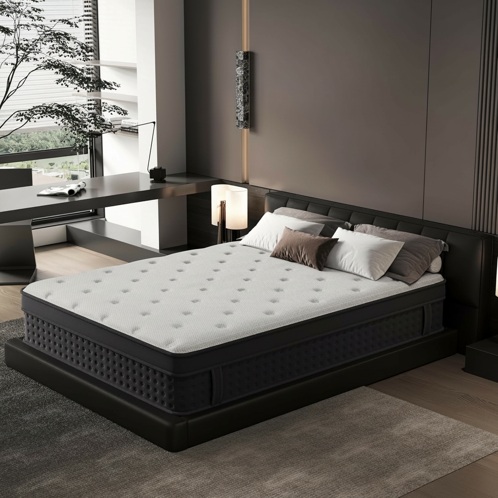 Queen Size Mattress, 14 Inch Queen Mattress in a Box, Cooling Matress with Memory Foam & Individual Pocket Springs for Pressure Relief & Spinal Alignment, Zoned Back Support & Motion Isolation